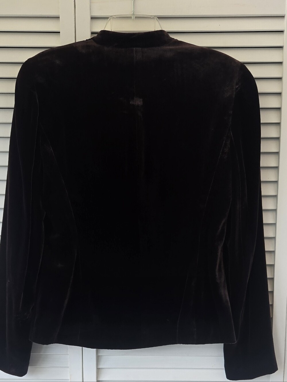 Ann Taylor Brown Velvet Nehru Jacket Size 6 - Picture 4 of 8